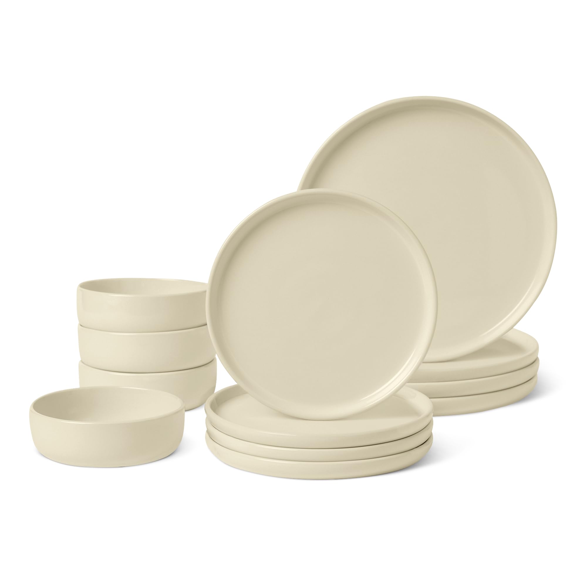 Amazon.co.jp: Amazonベーシック セラミック食器セット プレートと